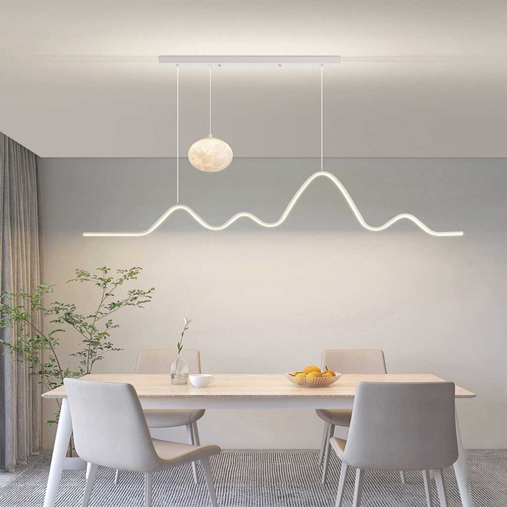 Suspension Nordic Décorative Lune et Vague LED, 3 Couleurs