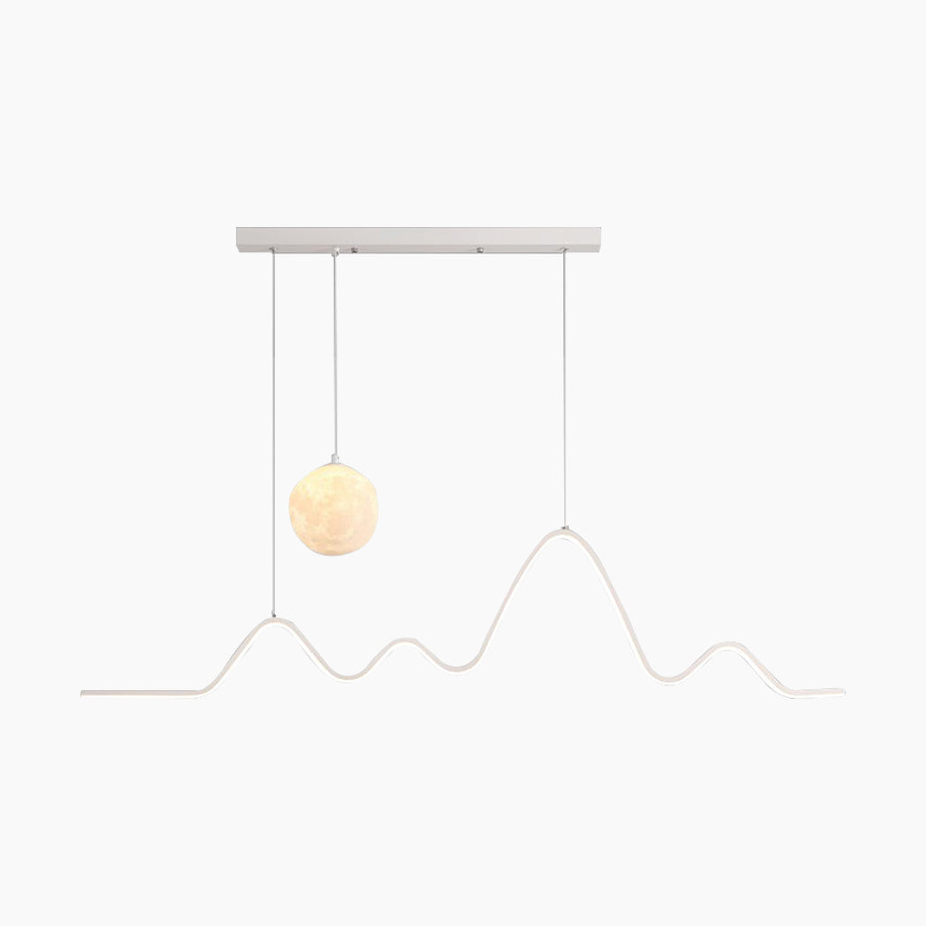 Suspension Nordic Décorative Lune et Vague LED, 3 Couleurs