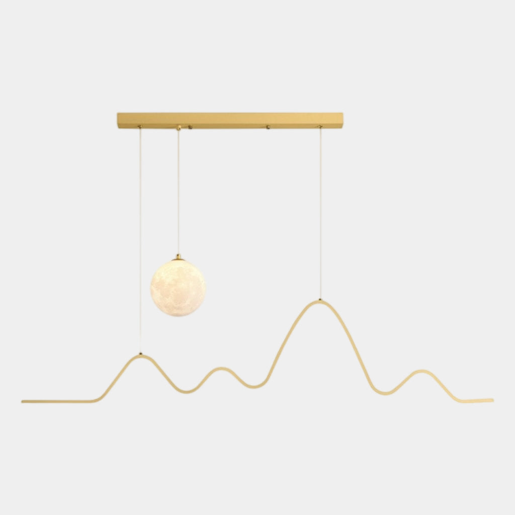 Suspension Nordic Décorative Lune et Vague LED, 3 Couleurs