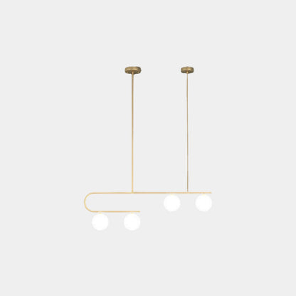 Suspension lustre en verre et cuivre nordique