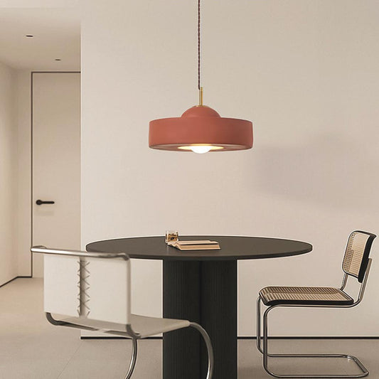 Suspension Nordic Cream Ronde Résine, 5 Couleurs