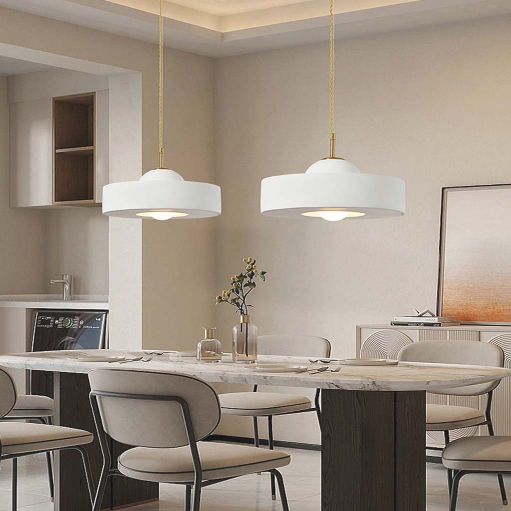 Suspension Nordic Cream Ronde Résine, 5 Couleurs