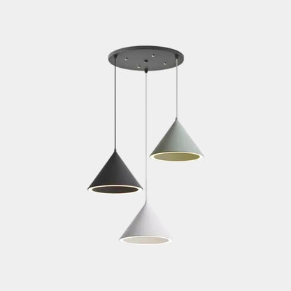 Suspension Nordique Simple Cône LED Multicolore