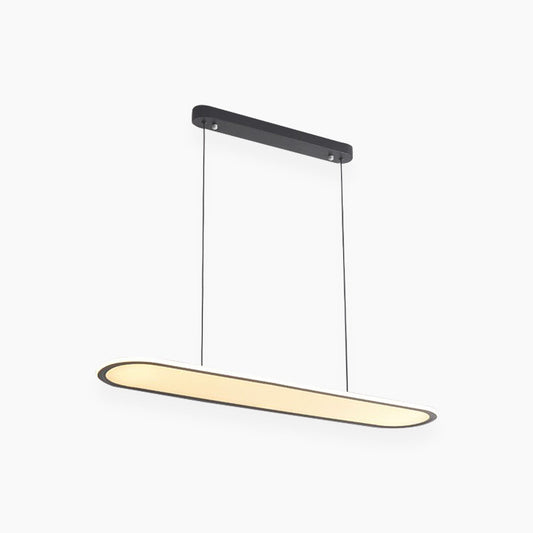 Suspension moderne minimaliste ovale rectangulaire LED claire, noir/blanc