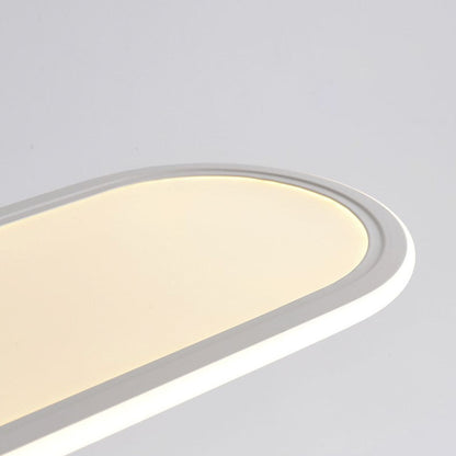 Suspension moderne minimaliste ovale rectangulaire LED claire, noir/blanc