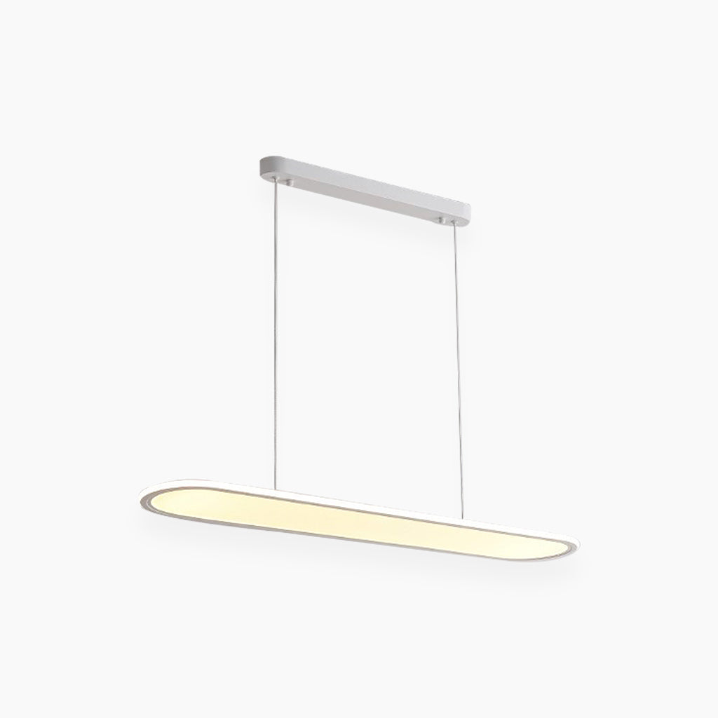 Suspension moderne minimaliste ovale rectangulaire LED claire, noir/blanc