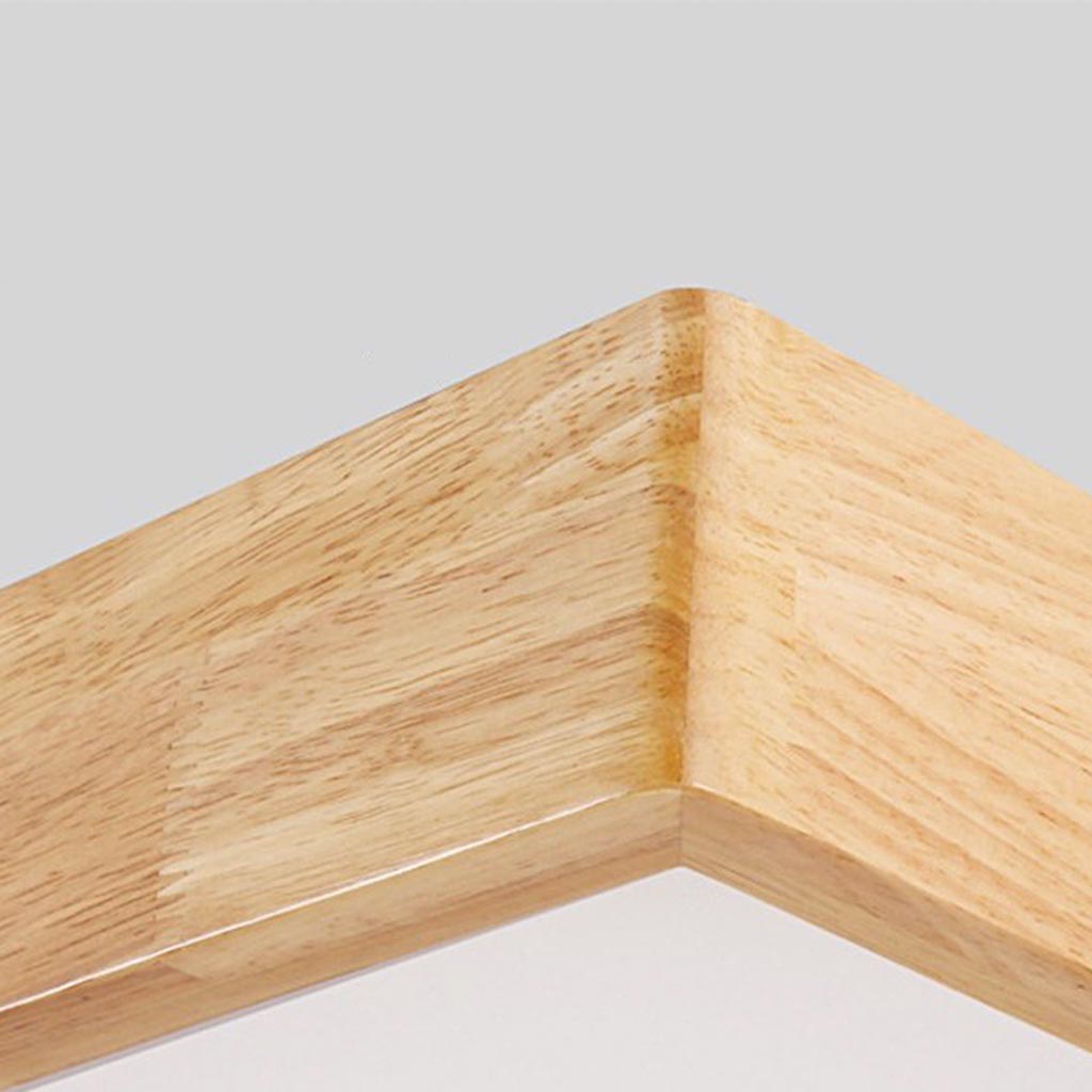 Suspension rectangulaire scandinave en bois LED dimmable, couleur bois