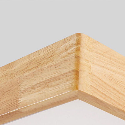 Suspension rectangulaire scandinave en bois LED dimmable, couleur bois