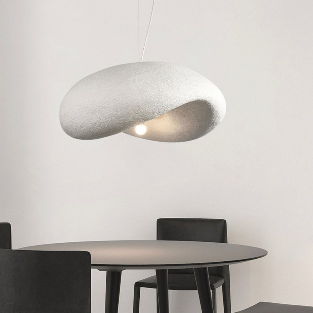 Suspension Simple Wabi-Sabi Fait Main, Blanc