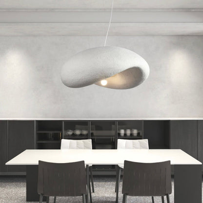 Suspension Simple Wabi-Sabi Fait Main, Blanc
