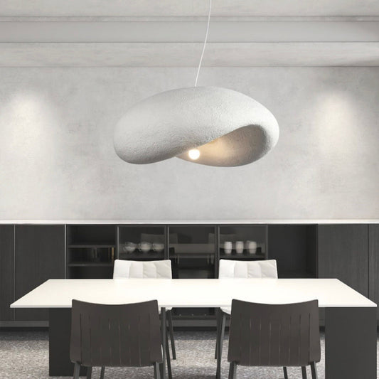 Suspension Simple Wabi-Sabi Fait Main, Blanc