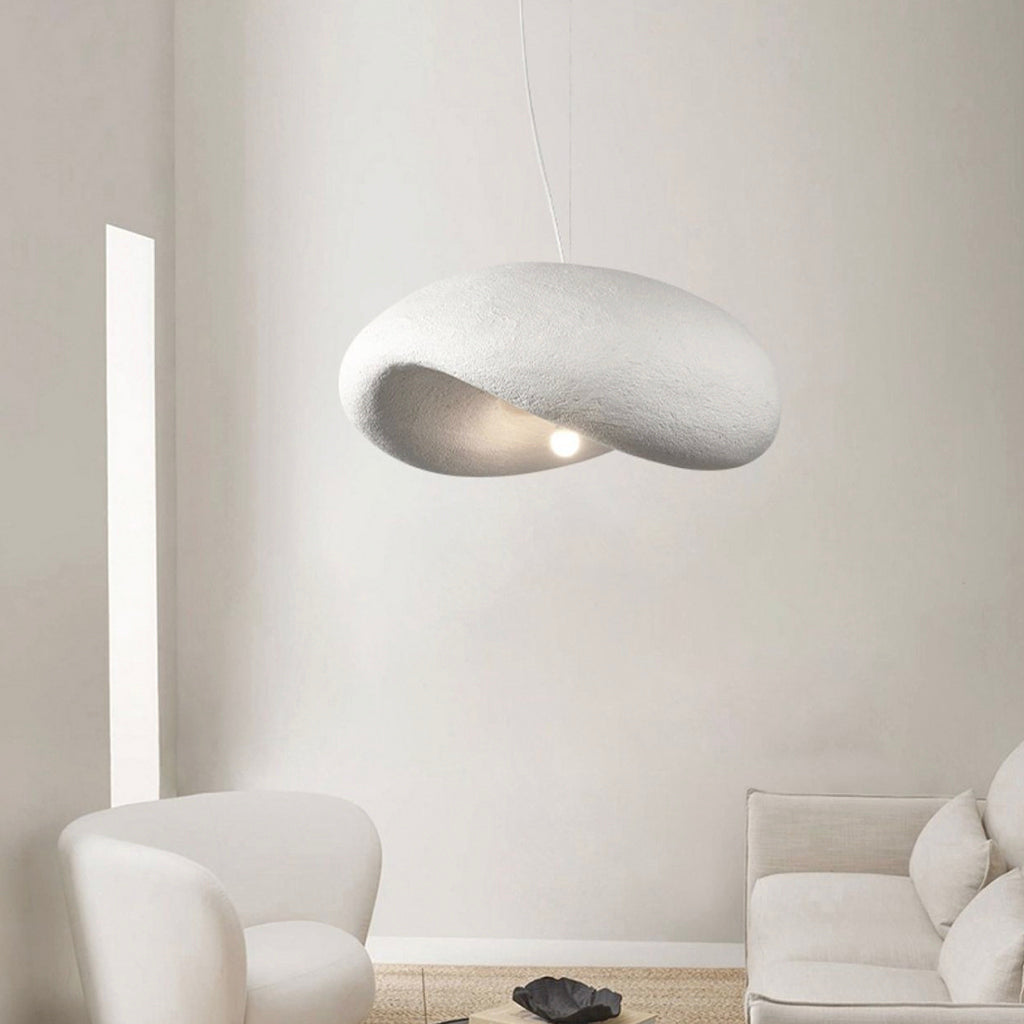 Suspension Simple Wabi-Sabi Fait Main, Blanc