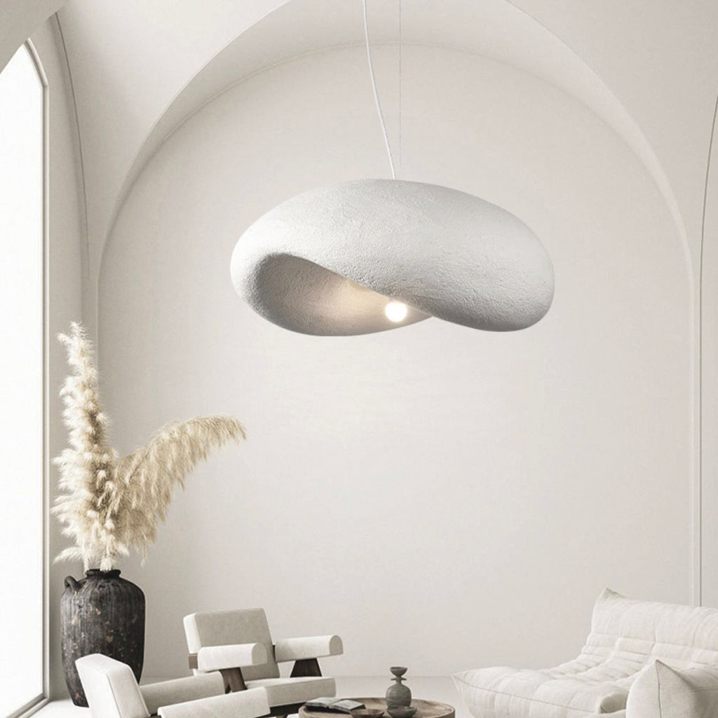 Suspension Simple Wabi-Sabi Fait Main, Blanc