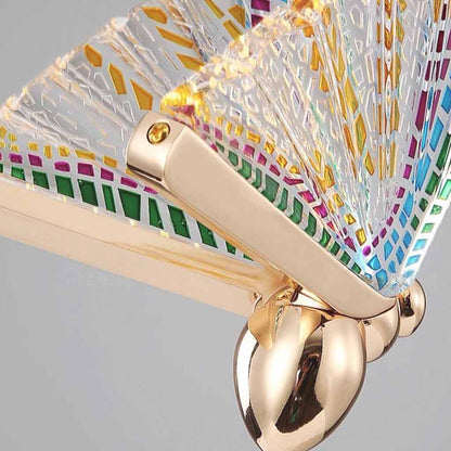 Suspension légère petite moderne en acrylique doré papillon LED