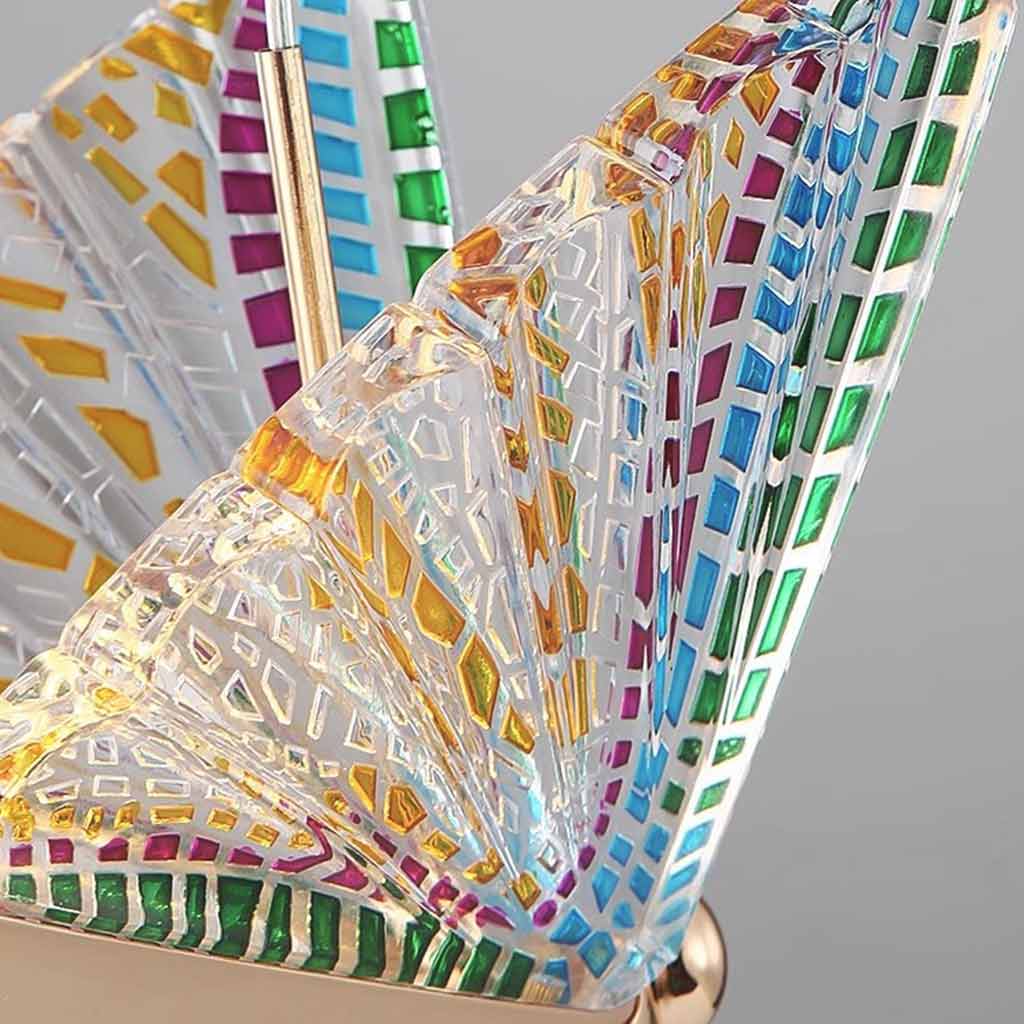 Suspension légère petite moderne en acrylique doré papillon LED