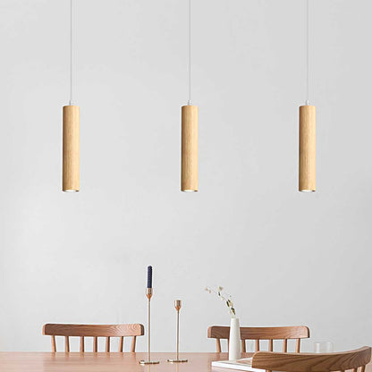 Suspension Spotlight Unique Tube Cylindrique, Bois