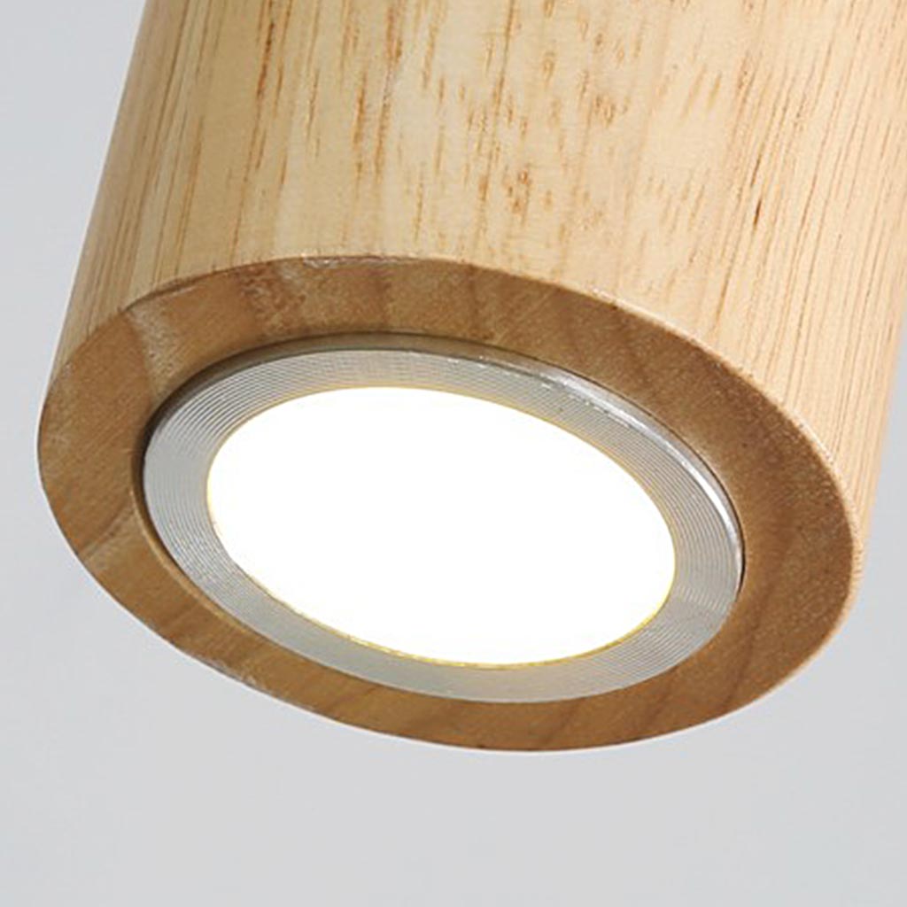 Suspension Spotlight Unique Tube Cylindrique, Bois