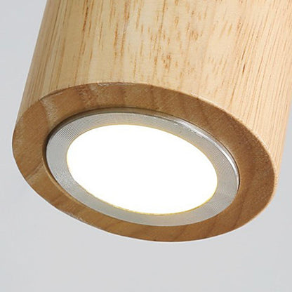 Suspension Spotlight Unique Tube Cylindrique, Bois