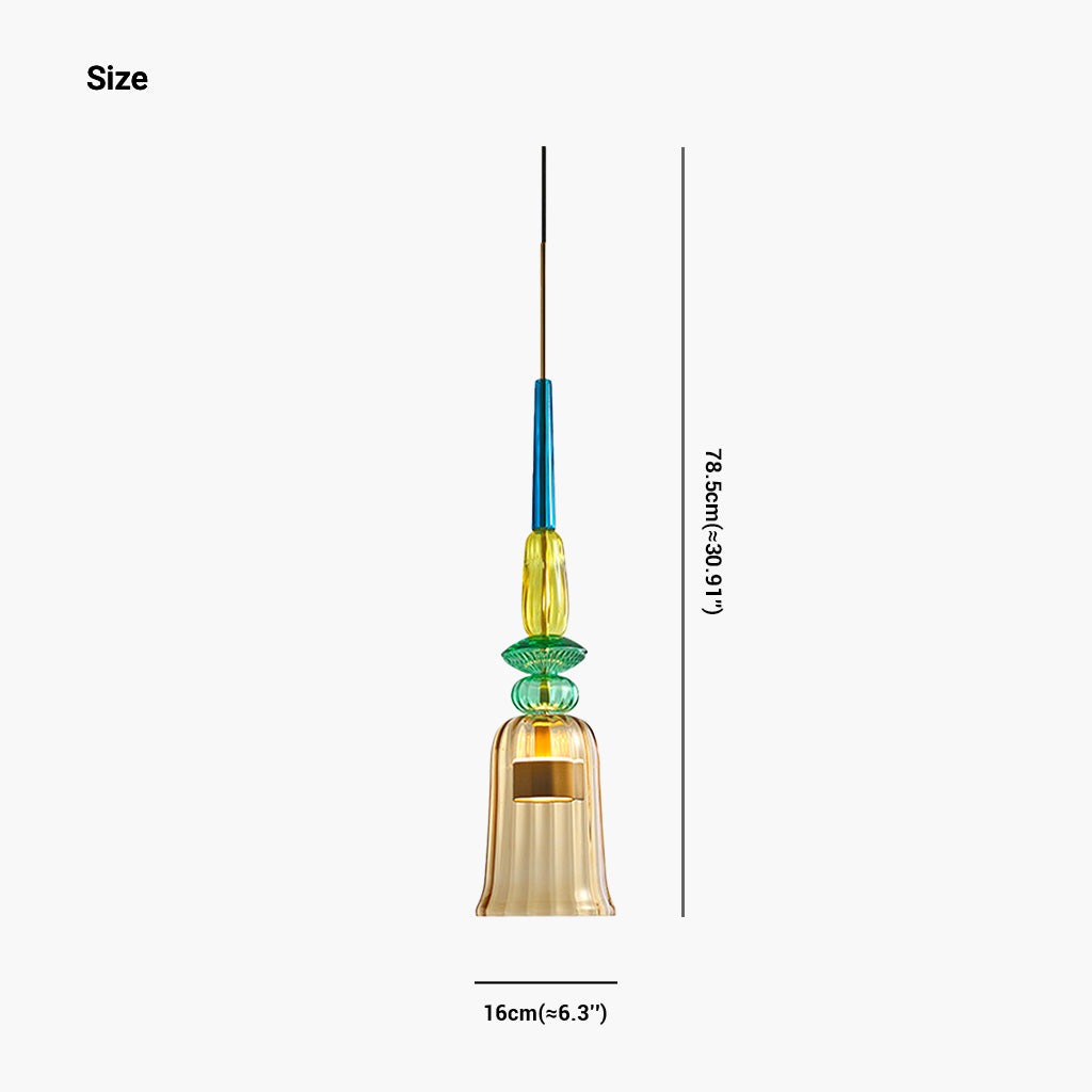 Suspension scandinave en vitrail coloré