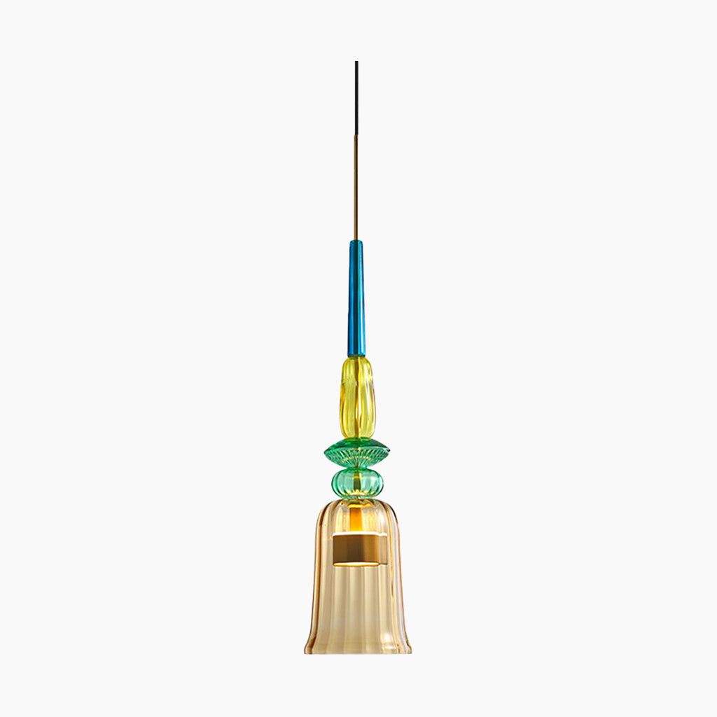 Suspension scandinave en vitrail coloré