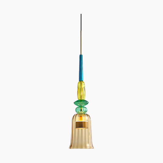 Suspension scandinave en vitrail coloré