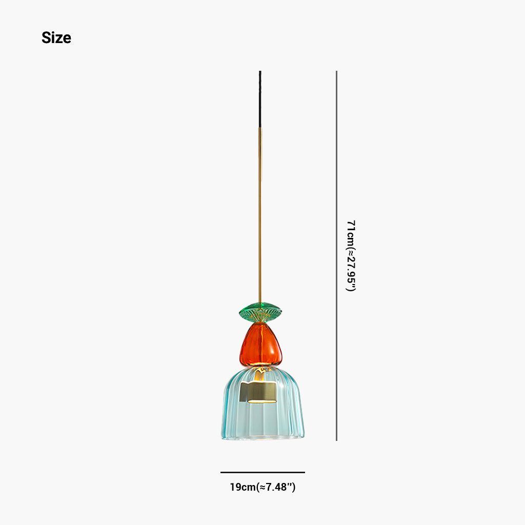 Suspension scandinave en vitrail coloré