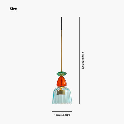 Suspension scandinave en vitrail coloré