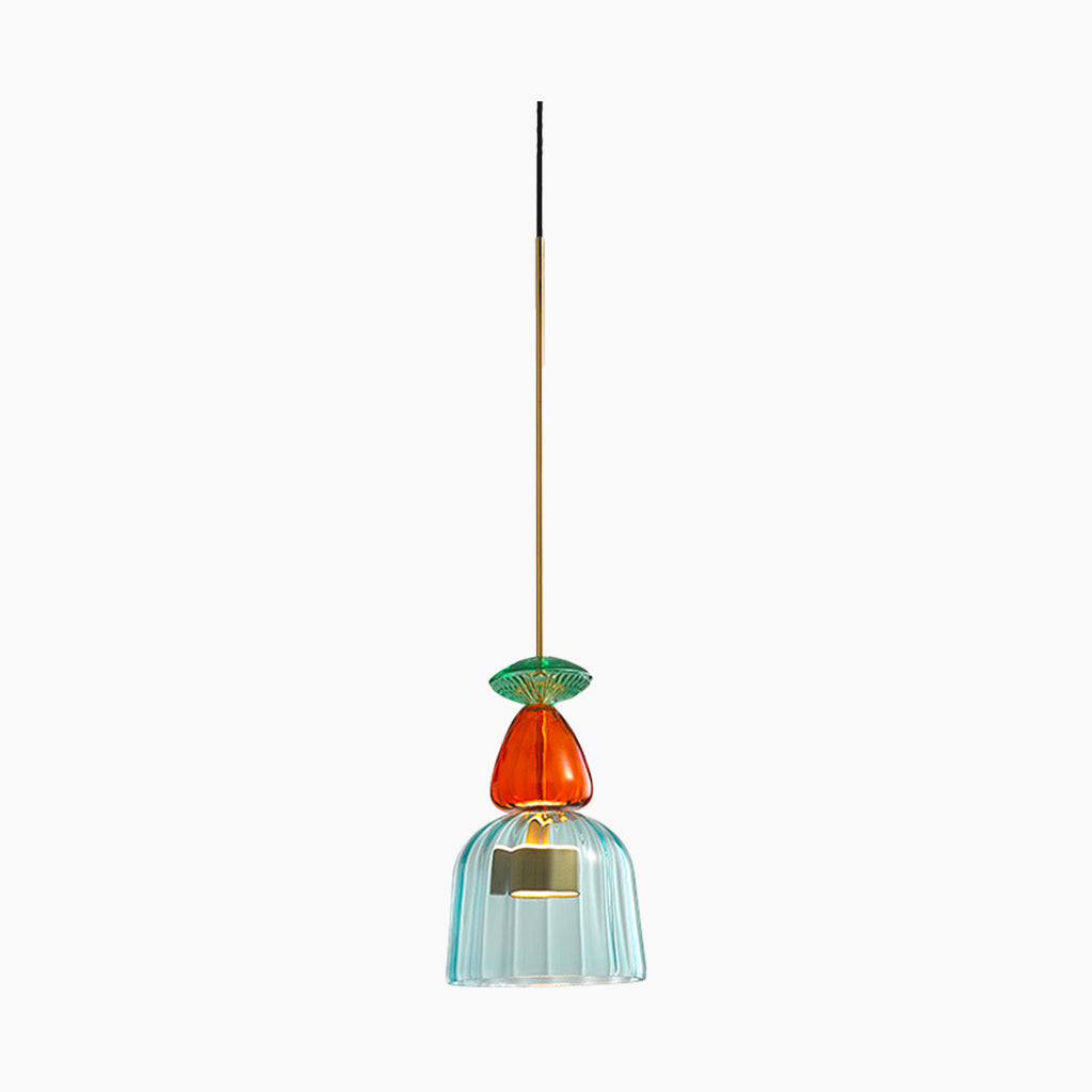 Suspension scandinave en vitrail coloré