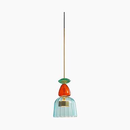 Suspension scandinave en vitrail coloré