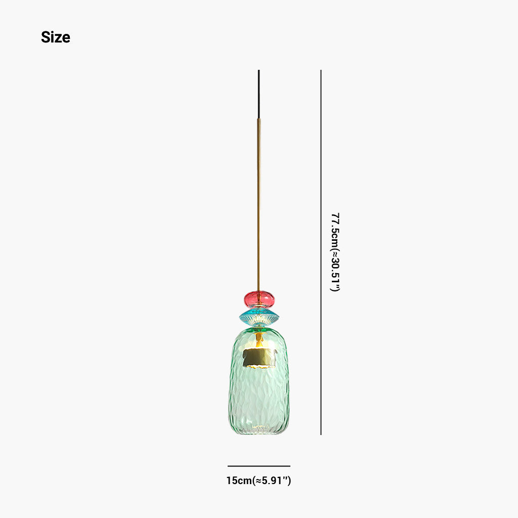 Suspension scandinave en vitrail coloré