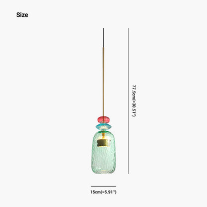 Suspension scandinave en vitrail coloré
