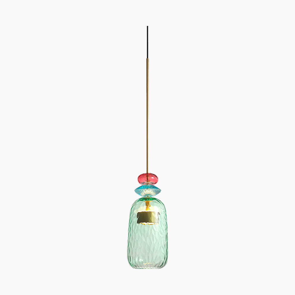Suspension scandinave en vitrail coloré