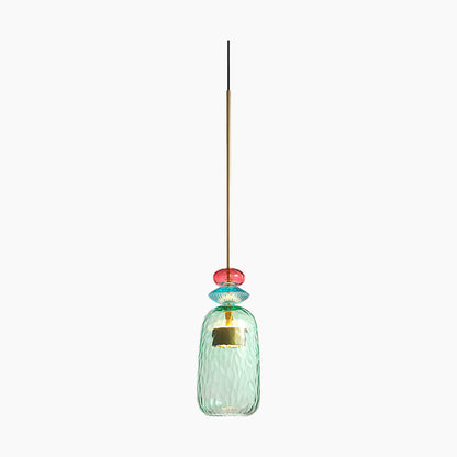 Suspension scandinave en vitrail coloré