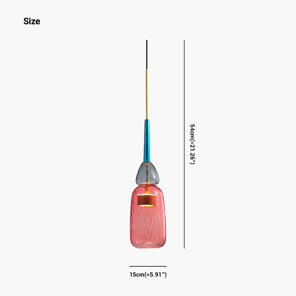 Suspension scandinave en vitrail coloré