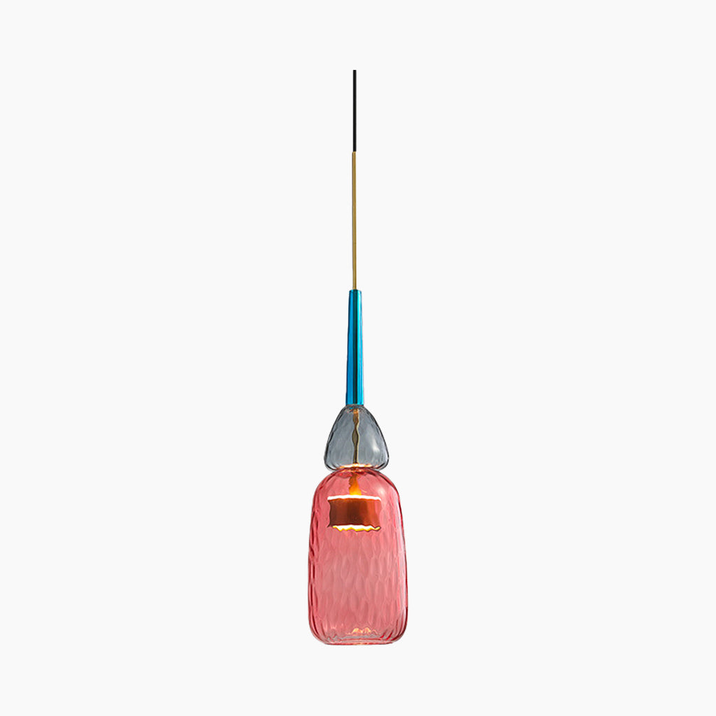 Suspension scandinave en vitrail coloré