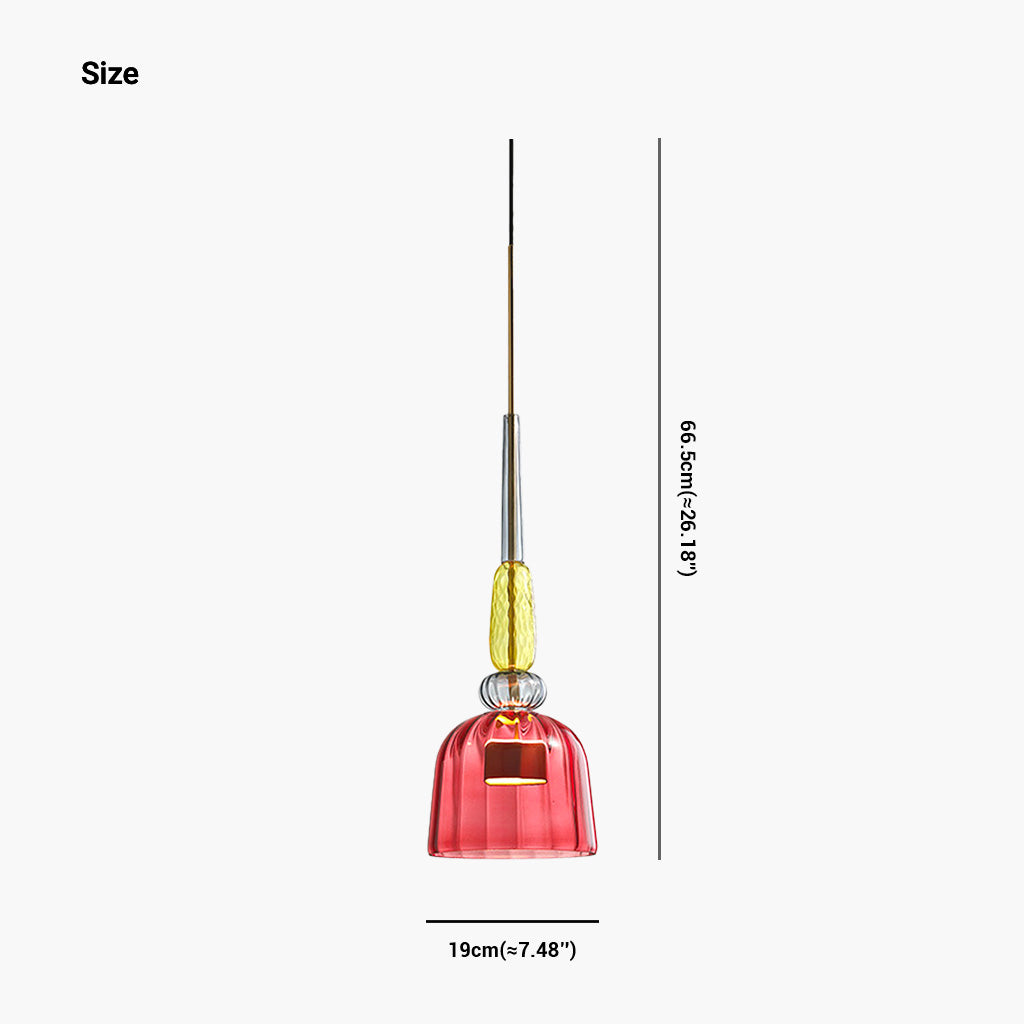 Suspension scandinave en vitrail coloré