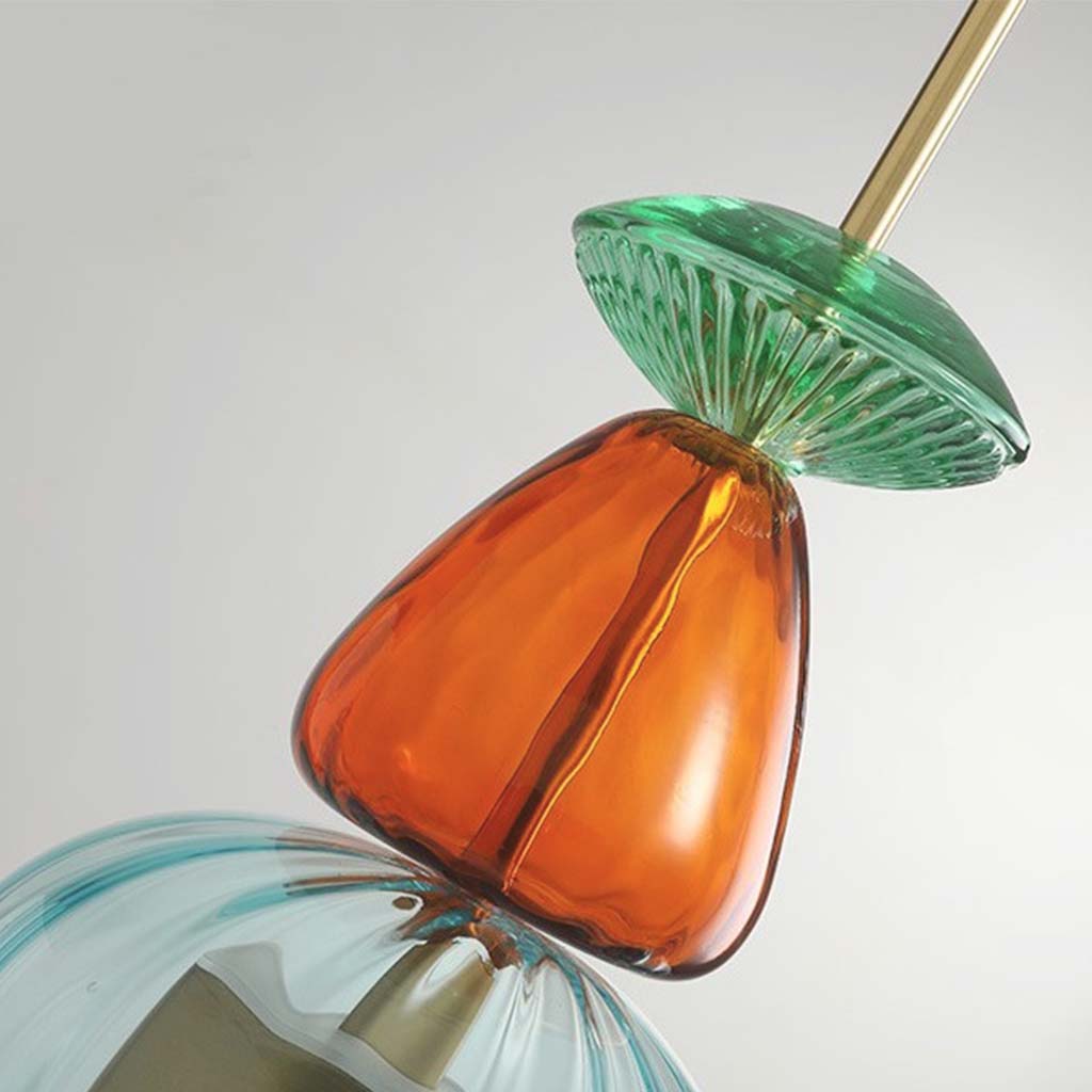 Suspension scandinave en vitrail coloré