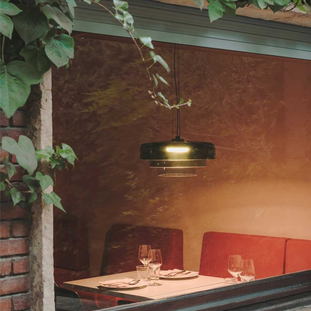 Suspension Scandinave en verre coloré LED