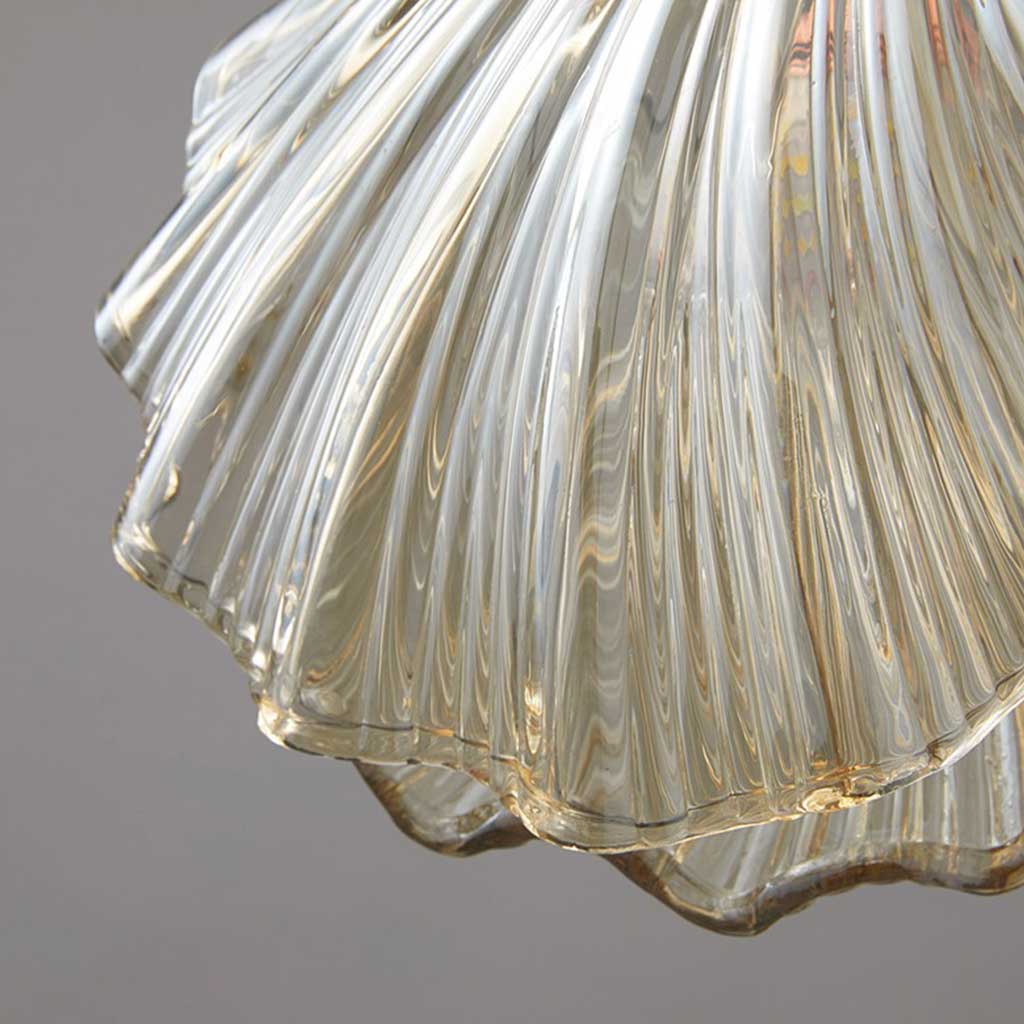 Suspension unique en verre ambre et laiton