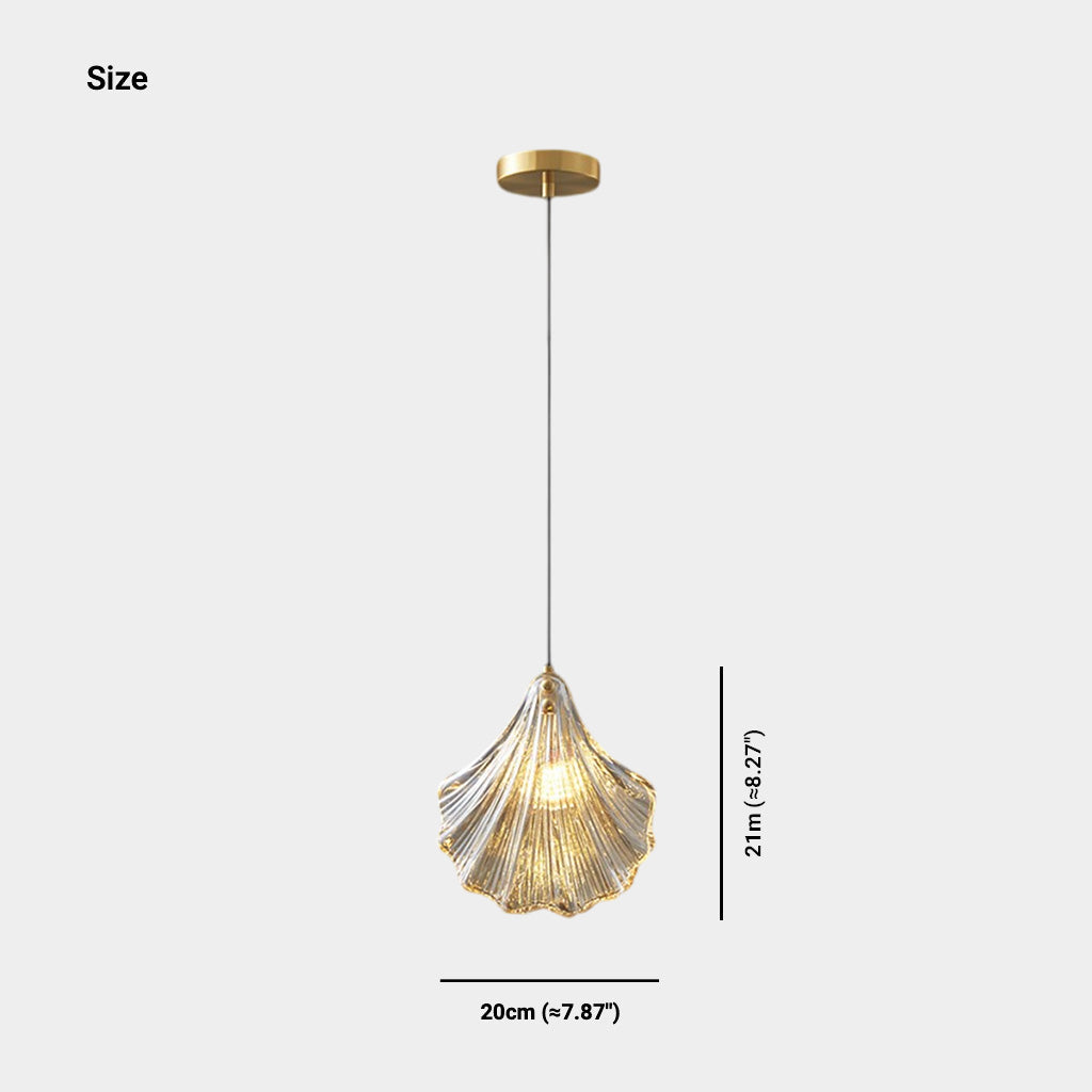 Suspension unique en verre ambre et laiton