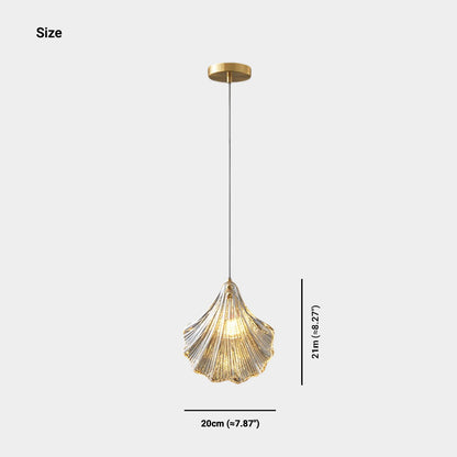Suspension unique en verre ambre et laiton
