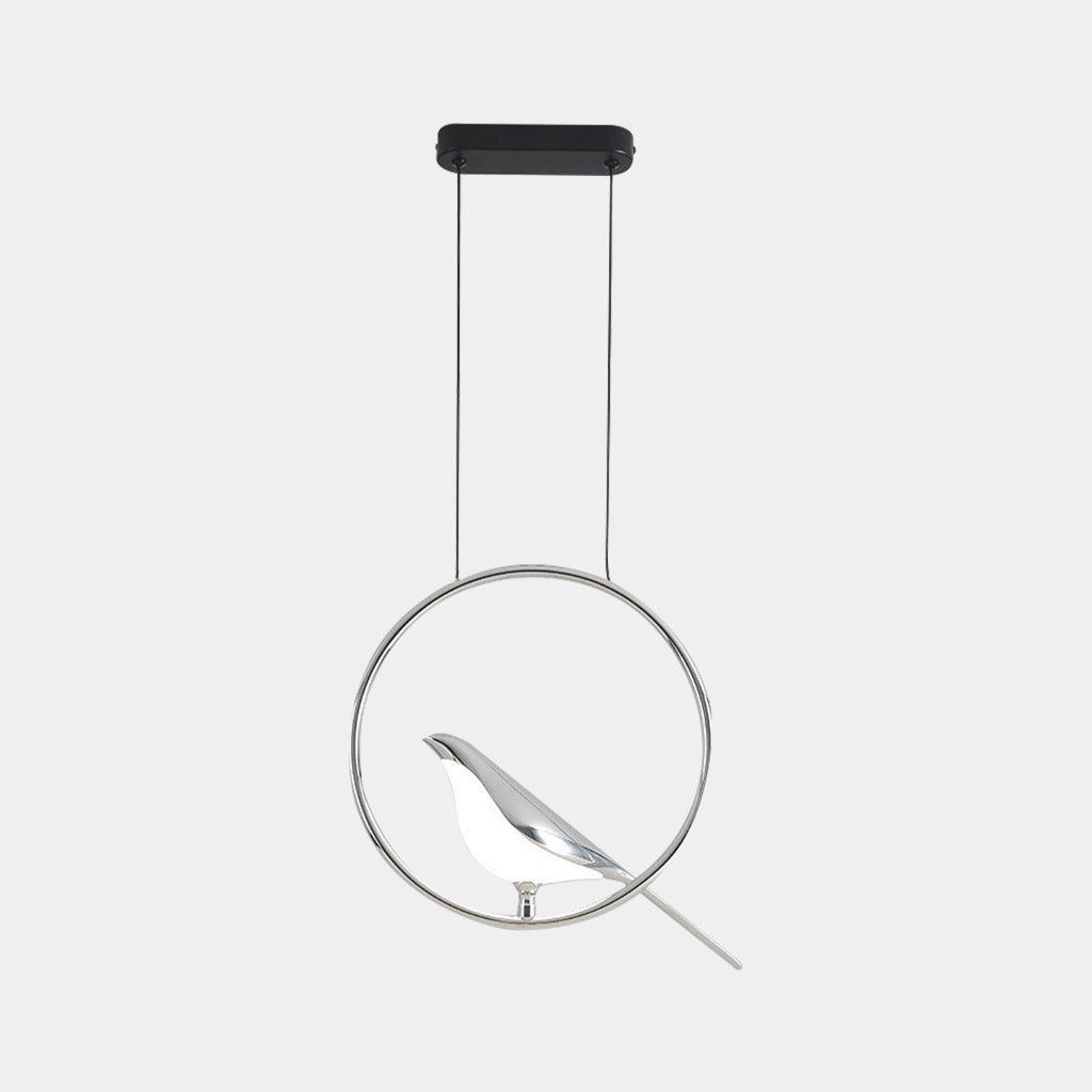 Suspension Unique Ronde/Ovale Oiseau Étranger LED