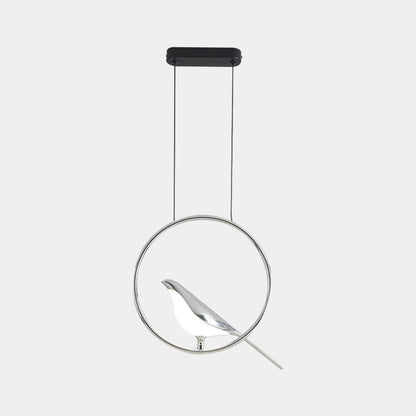 Suspension Unique Ronde/Ovale Oiseau Étranger LED
