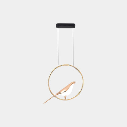 Suspension Unique Ronde/Ovale Oiseau Étranger LED