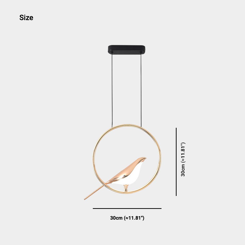 Suspension Unique Ronde/Ovale Oiseau Étranger LED