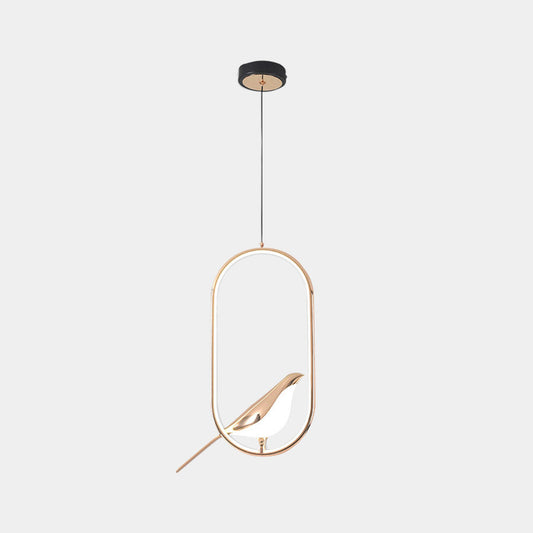 Suspension Unique Ronde/Ovale Oiseau Étranger LED