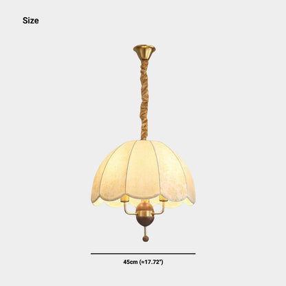 Suspension vintage en métal bois abat-jour en tissu