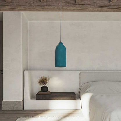 Suspension Minimaliste Wabi-Sabi Bouteille, Vert Foncé