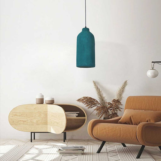 Suspension Minimaliste Wabi-Sabi Bouteille, Vert Foncé