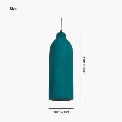 Suspension Minimaliste Wabi-Sabi Bouteille, Vert Foncé